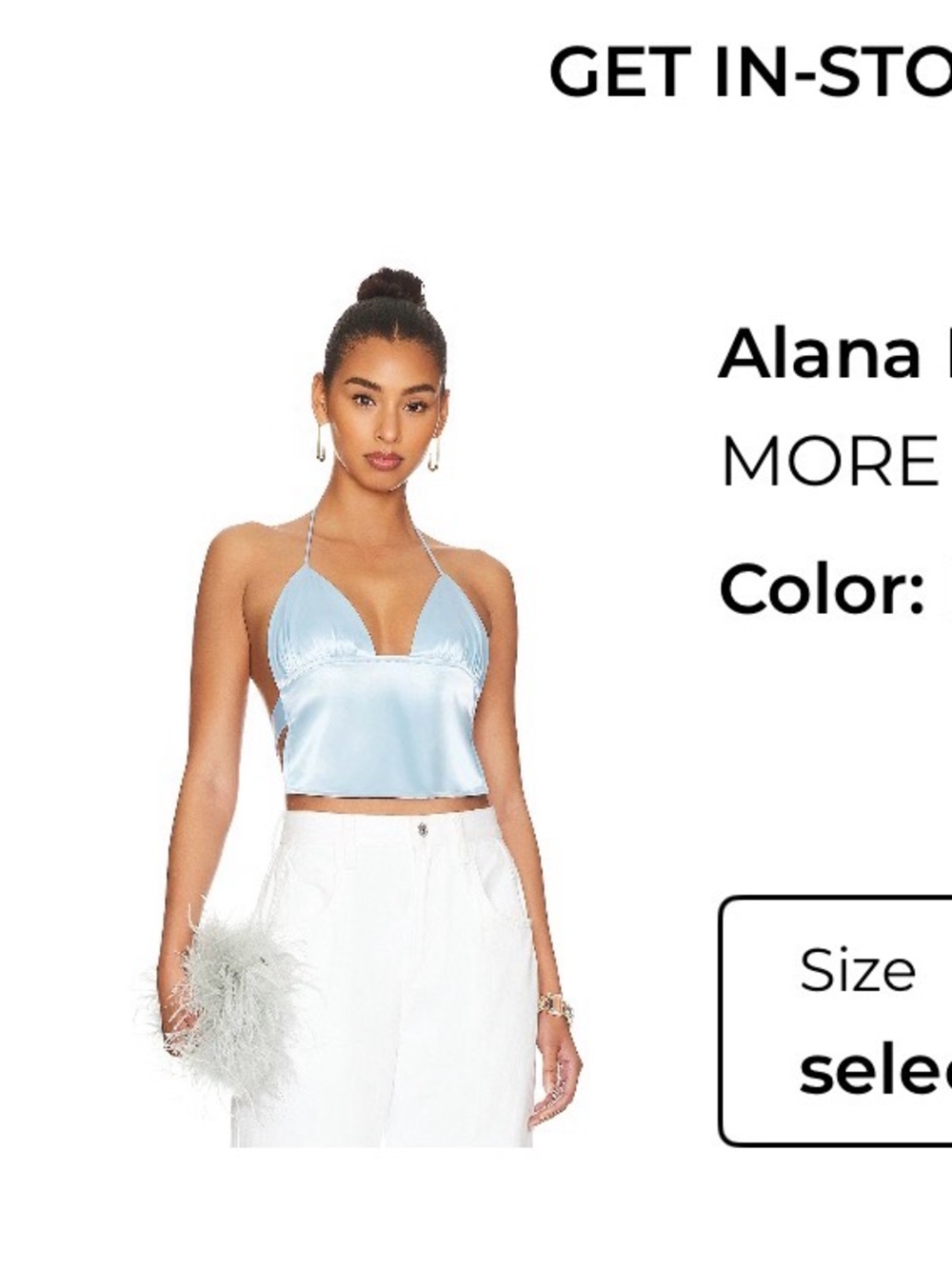 More to Come Alana Satin Halter Top - Light Blue